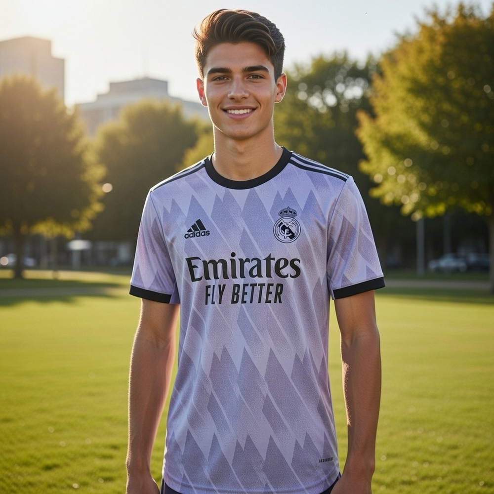 Real Madrid adidas Youth Jersey‎ 15-16Y/176 Purple Geometric 2023-24 Away Kit